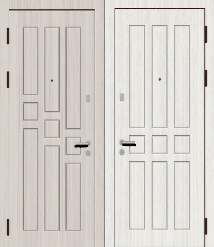 Дешевая металлическая дверь МДФ ПВХ с классической фрезеровкой
